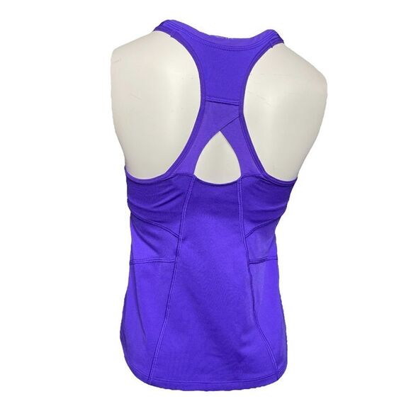 ATHLETA Tank Top Built In Bra Support Racerback Yoga Running Purple Womens 34B - Picture 3 of 11